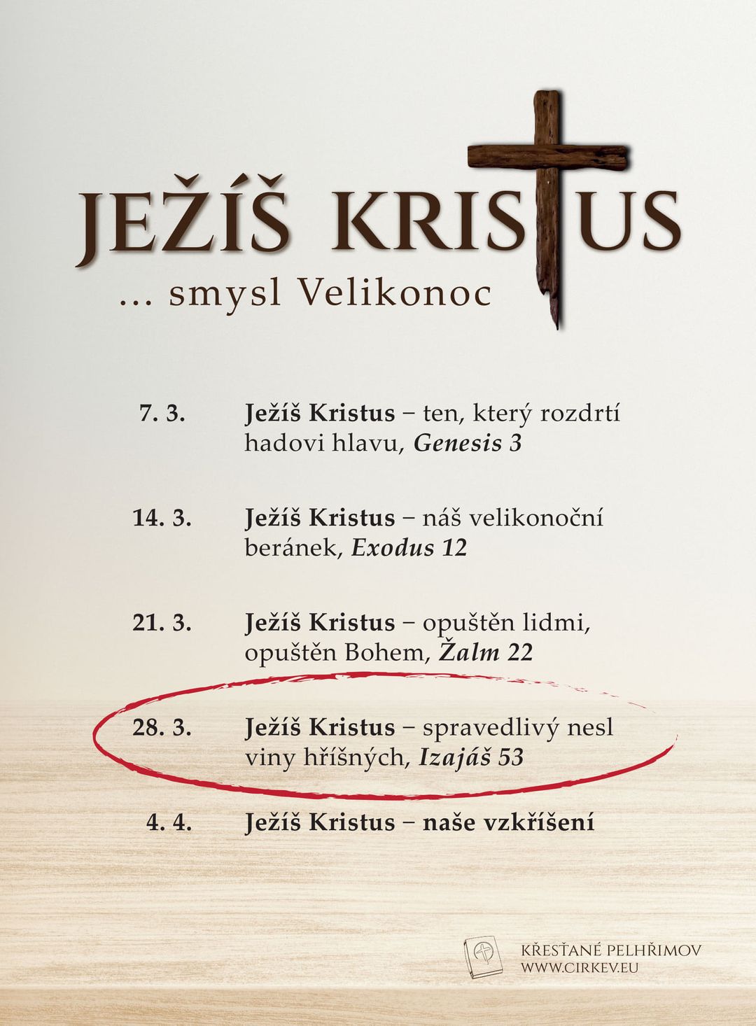 Ježíš Kristus - spravedlivý nesl viny hříšných